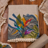 Jute Cotton Skin Unstitched Suit